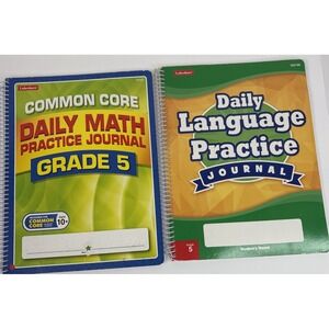 2 Set Of Daily  Math & Language Practice Journals Grades 5, Unused